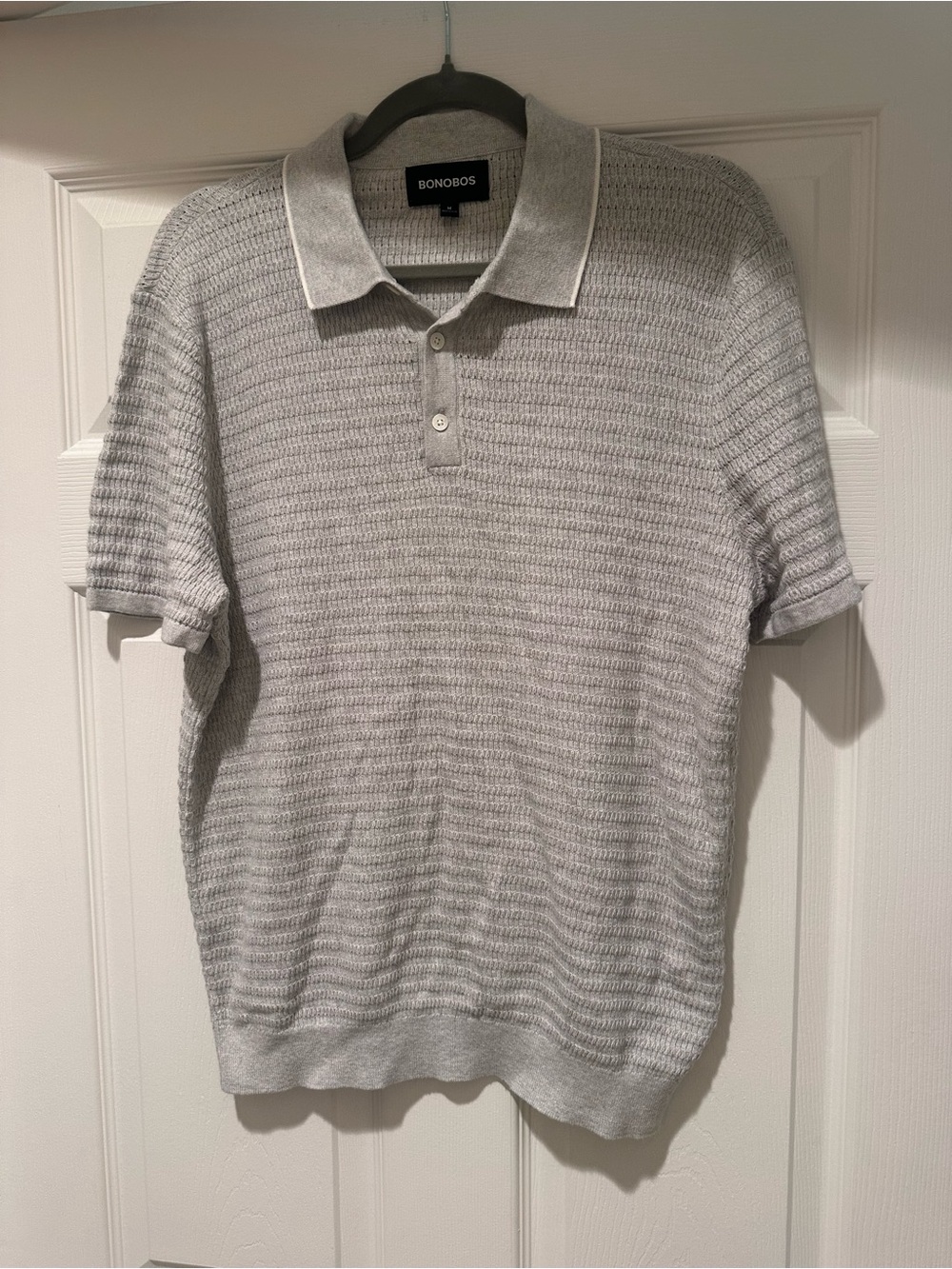 Bonobos Light Gray Knit Polo Shirt